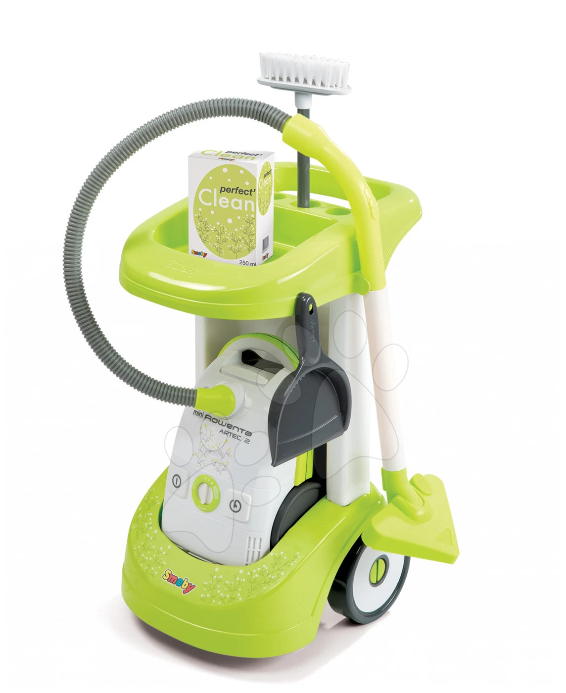 Set Reinigungswagen Smoby Mit Elektronischem Staubsauger Rowenta Und Ein Zeichenbrett Mit 72 Magneten â Bild 2