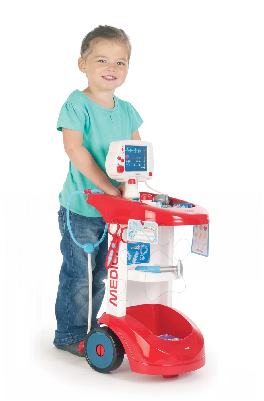 Set Arztwagen Smoby Mit Manometer Und Küche Mit Theke Und Zubehör – Bild 2