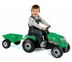 Trettraktor RX Bull Smoby Mit Anhänger Grün