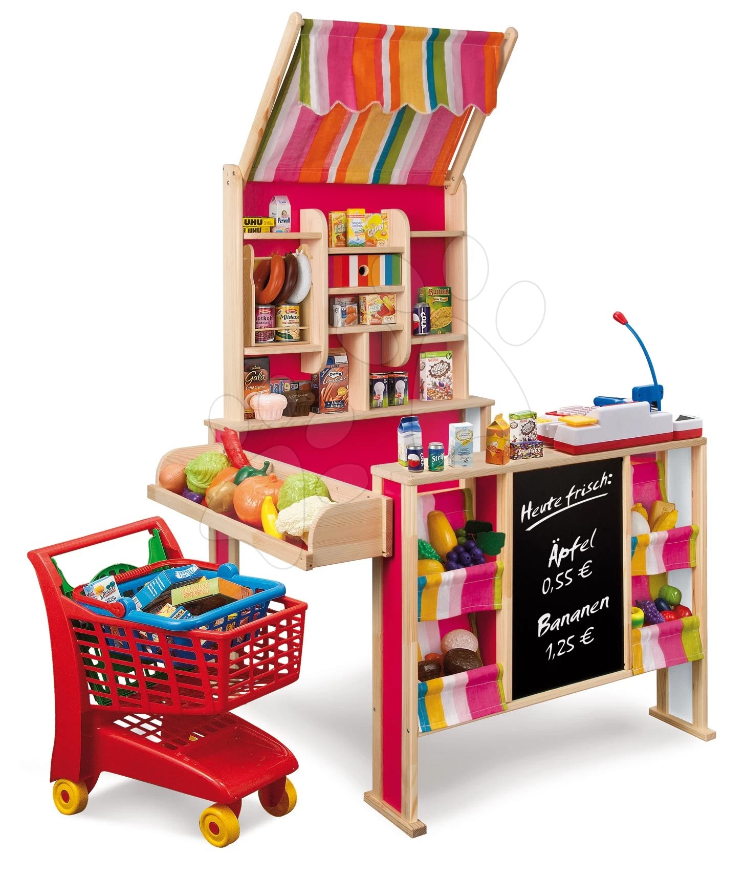 Holzladen Mit Markise Shop Market Eichhorn Mit Regalen Und Einer Theke Aus Kiefer – Bild 4