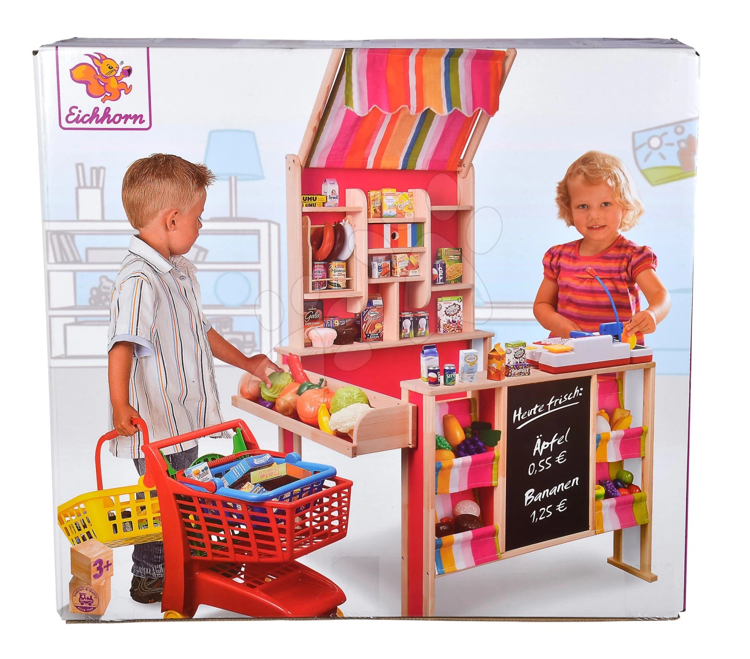 Holzladen Mit Markise Shop Market Eichhorn Mit Regalen Und Einer Theke Aus Kiefer – Bild 5