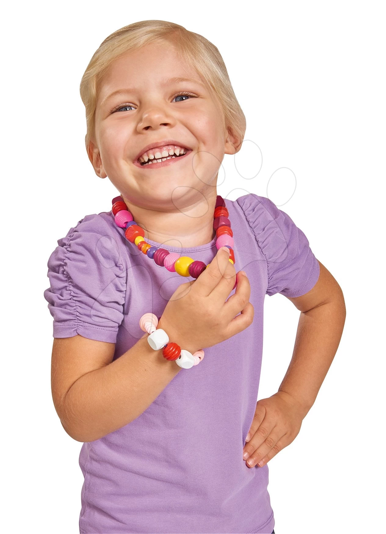 Holzperlen Zum Auffädeln Wooden Bead Set In Bucket Eichhorn Verschiedene Farben Und Formen, Mit Einer Schnur Und Einem Finish Von Ca. 360 Teilen Ab 4 Jahren – Bild 9