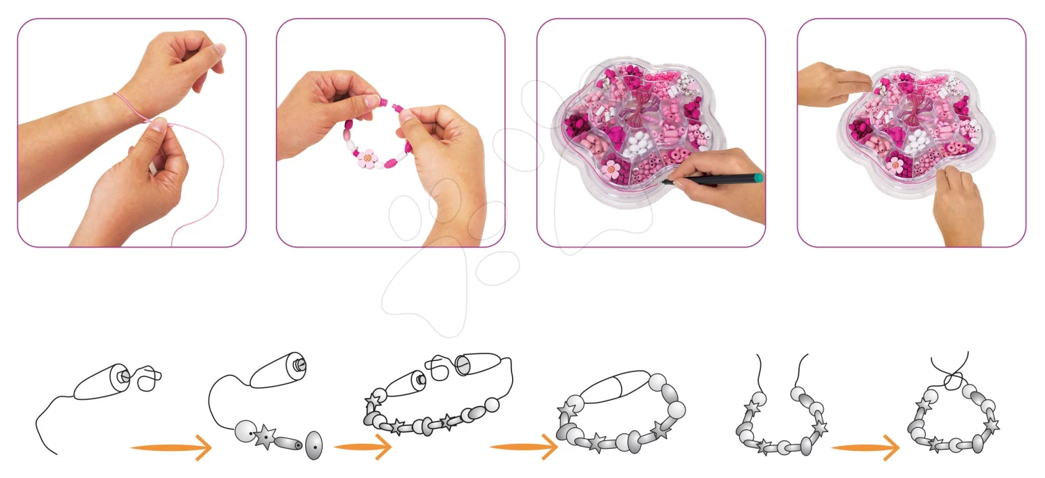 Holzperlen Blume Wooden Bead Eichhorn Pink Mit Zubehör 275 Teile Ab 4 Jahren – Bild 2