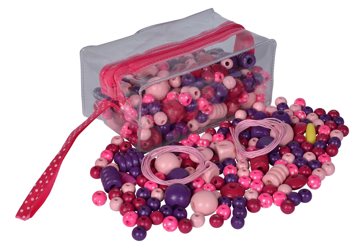Holzperlen-Set In Tasche Wooden Bead-Set In Bag Eichhorn 388 Stück Pink Grün Oder Blau Ab 4 Jahren – Bild 8