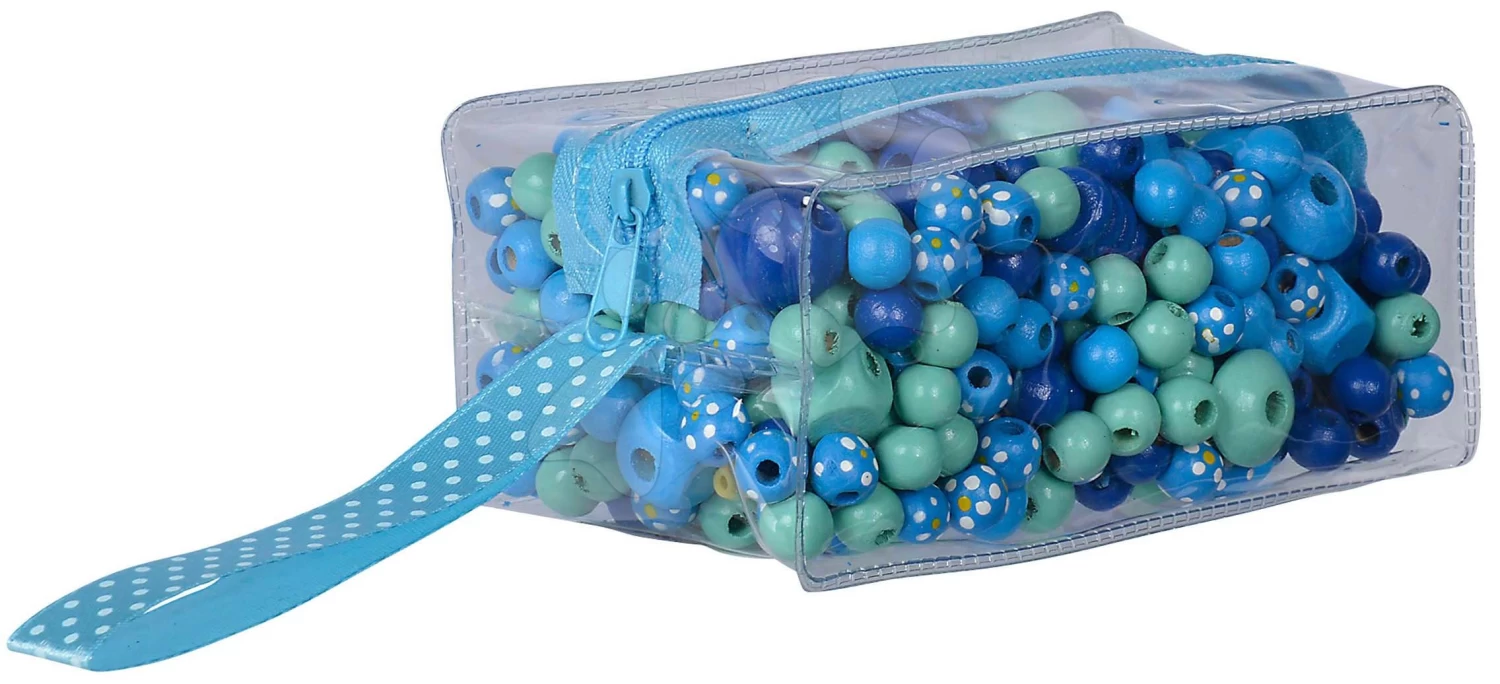 Holzperlen-Set In Tasche Wooden Bead-Set In Bag Eichhorn 388 Stück Pink Grün Oder Blau Ab 4 Jahren – Bild 4