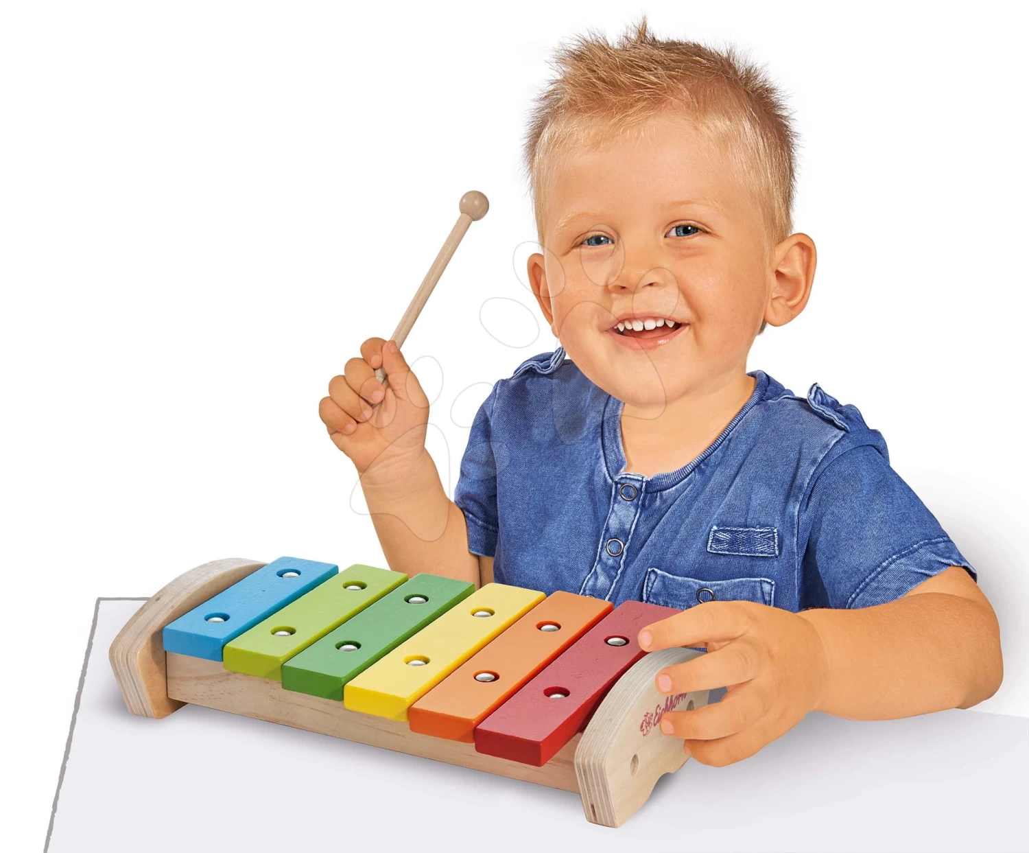 Xylophon Aus Hollz Wooden Xylophone Eichhorn Mit Kleinem Hammer 6 Verschiedene Tone Ab 24 Monaten – Bild 2