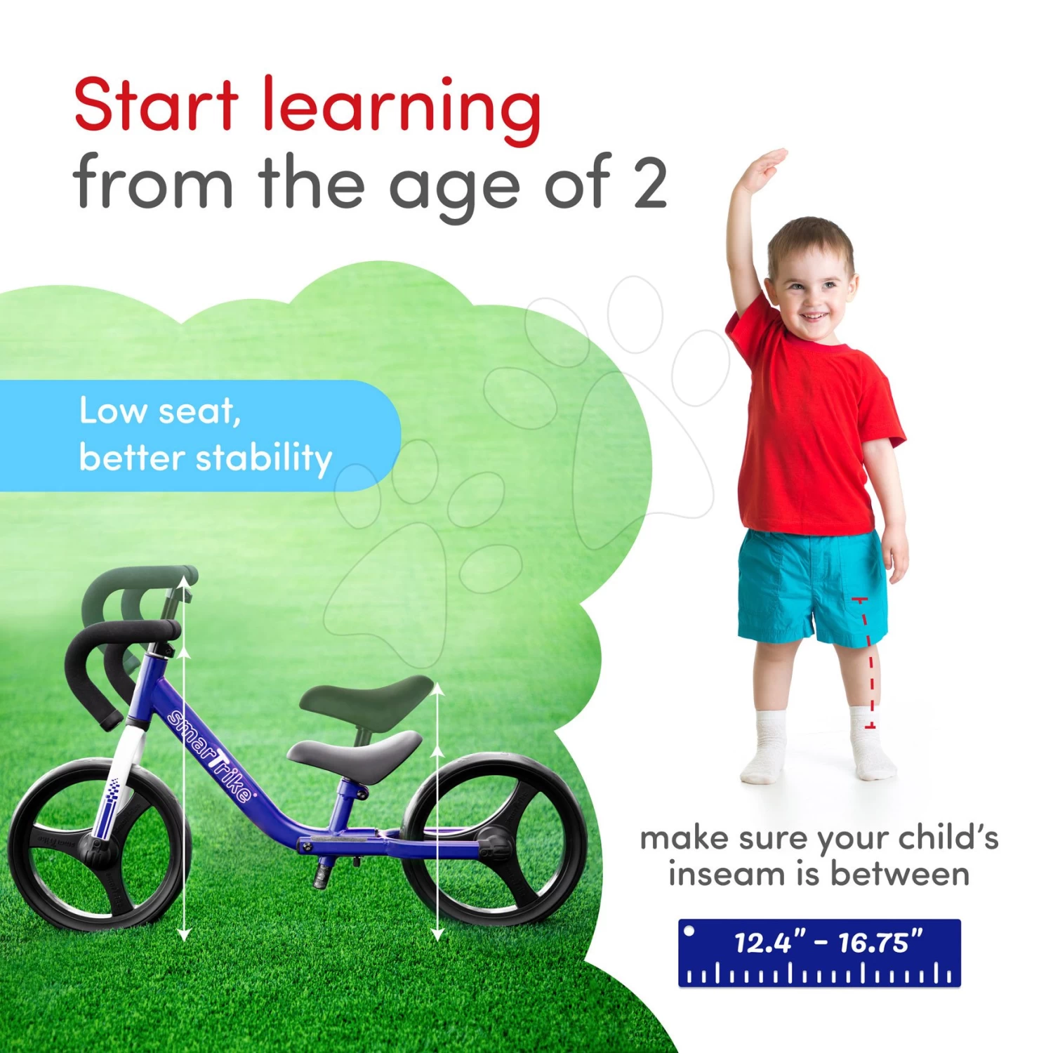 Balance Laufrad Zusammenfaltend Folding Balance Bike Blue SmarTrike Aus Aluminium Mit Ergonomischen Griffen Von 2-5 Jahren â Bild 6
