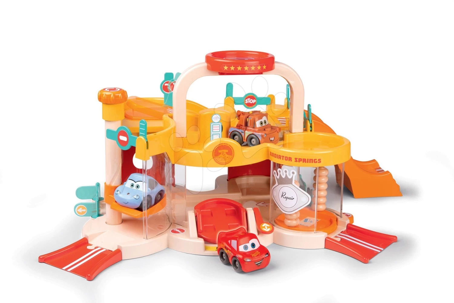 Zweistöckige Garage Mit Spielzeugauto Vroom Planet Cars Smoby Mit Tankstelle Und Waschanlage Ab 18 Monaten – Bild 2