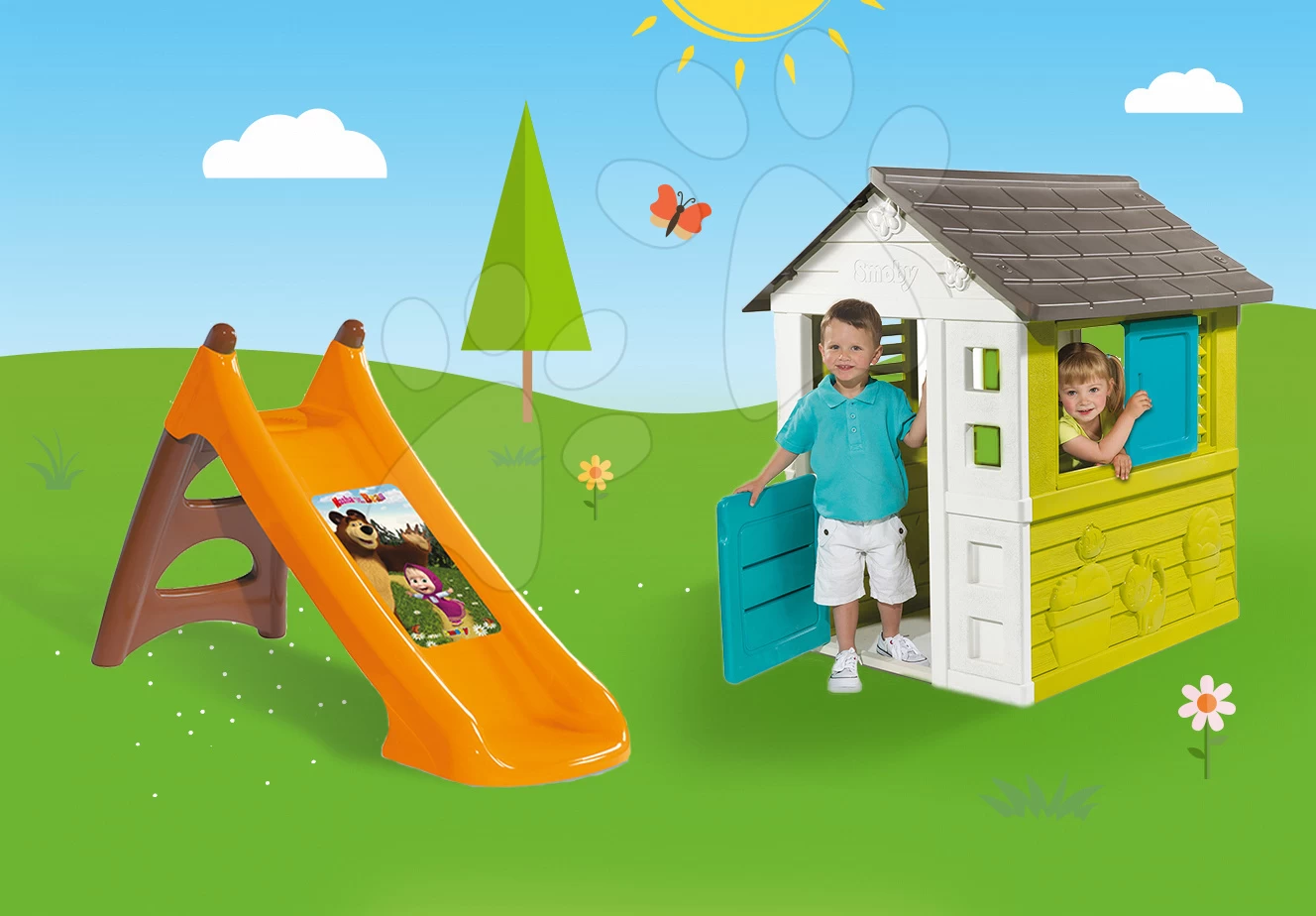 Rutschenset Smoby Toboggan XS Länge 90 Cm Und Haus Pretty Blue Ab 24 Monaten – Bild 15