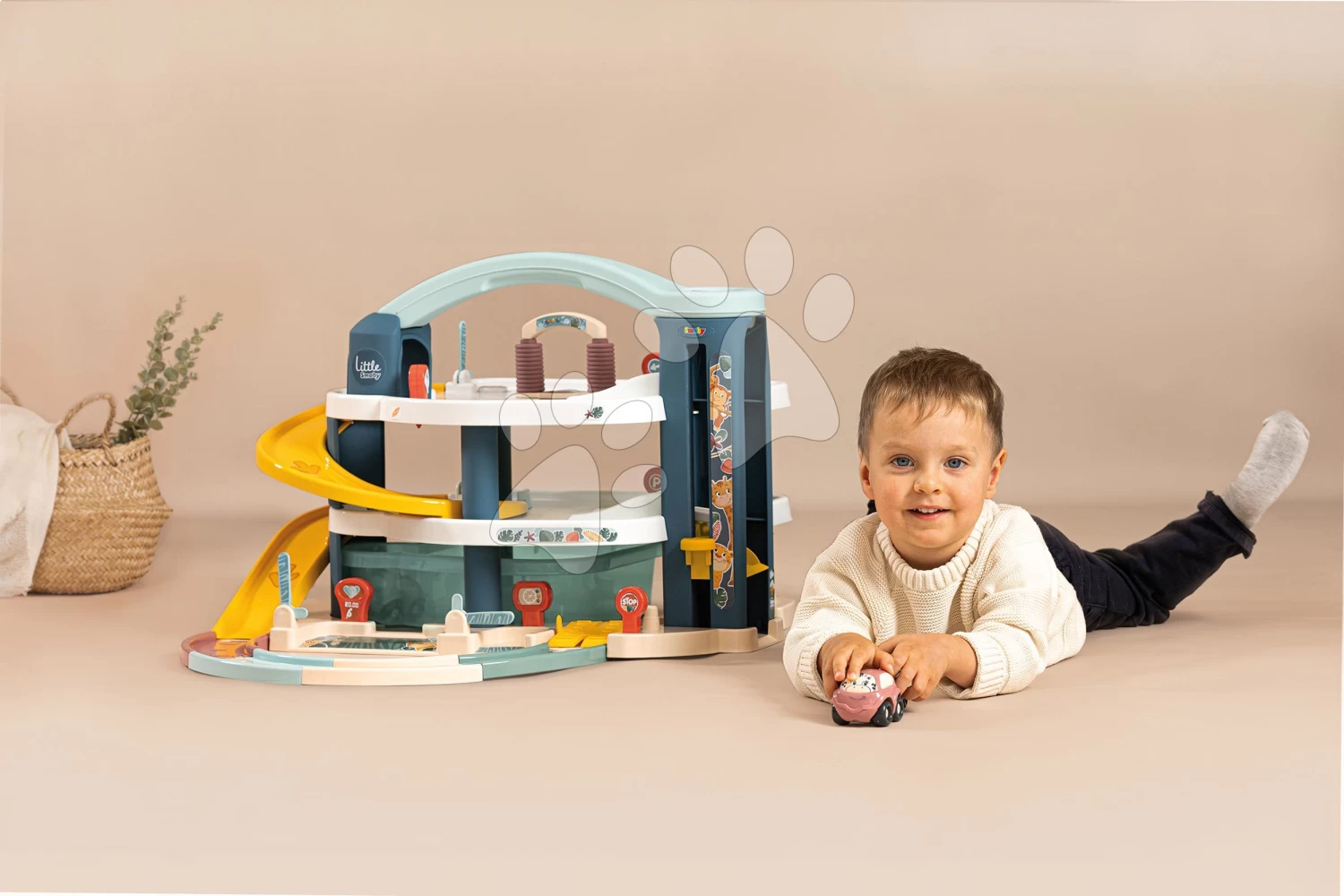 Garage 3-stöckige Grand Garage Little Smoby Mit Aufzug Autowaschanlage Und Auto Mit Helikopter Ab 18 Monaten SM140203 – Bild 6