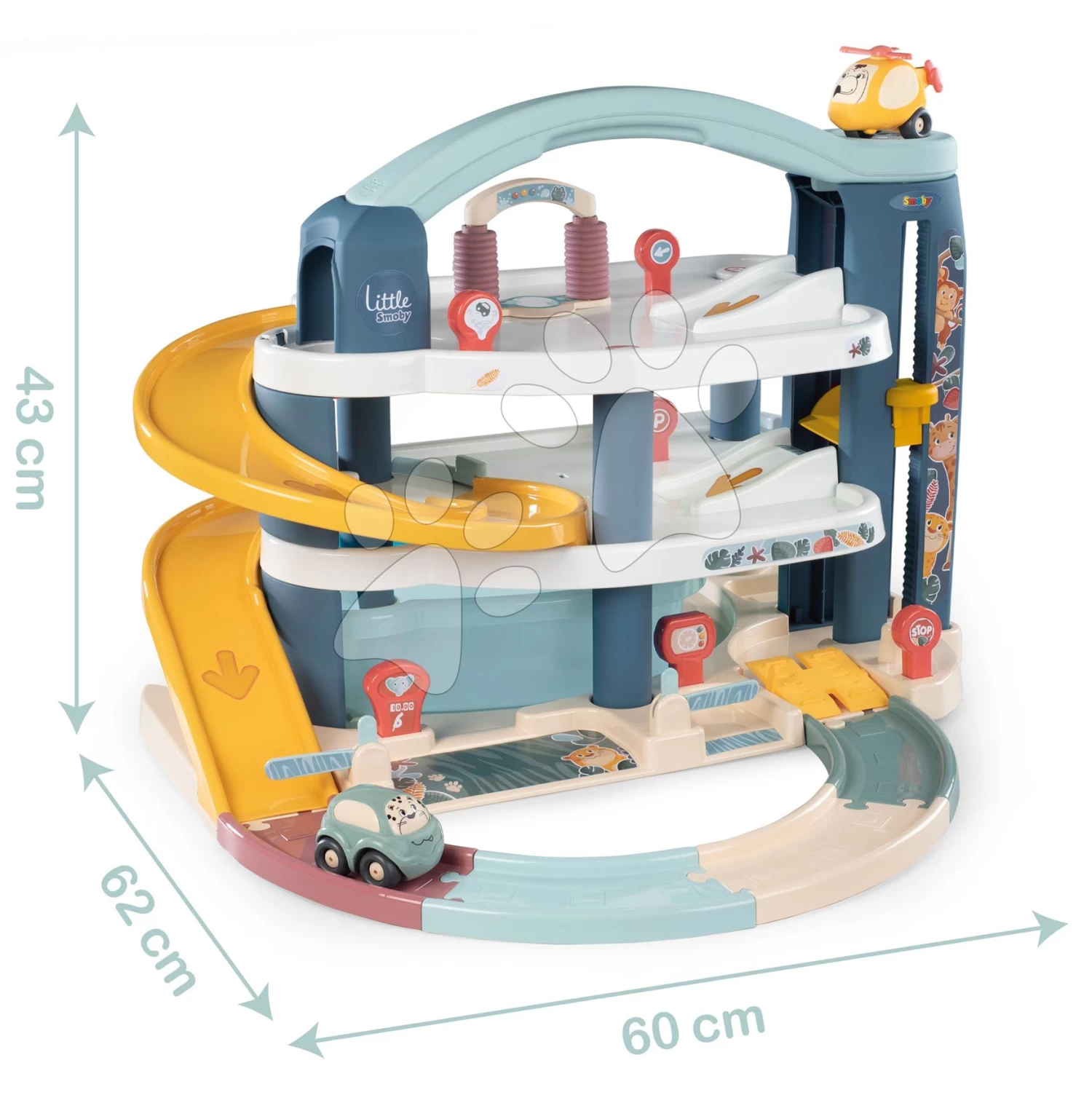 Garage 3-stöckige Grand Garage Little Smoby Mit Aufzug Autowaschanlage Und Auto Mit Helikopter Ab 18 Monaten SM140203 – Bild 7