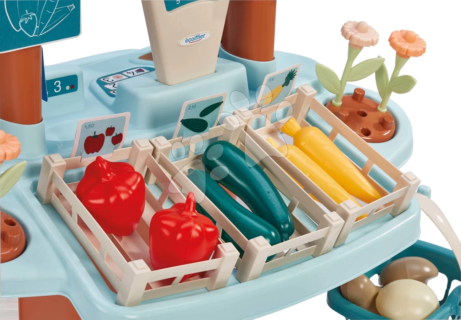 Gemüse Bio-Stand Mit Wagen Organic Market Stall Vert Azur Ecoiffier Mit Lebensmitteln 41 Zubehörteilen Ab 18 Monaten ECO1690 – Bild 2