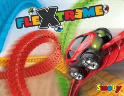 Flexible Autobahn FleXtrem Discovery Set Smoby 184 Teile Der Bahn Und 440 Cm Lang Mit Einem Elektro-Lichtauto Ab 4 Jahren