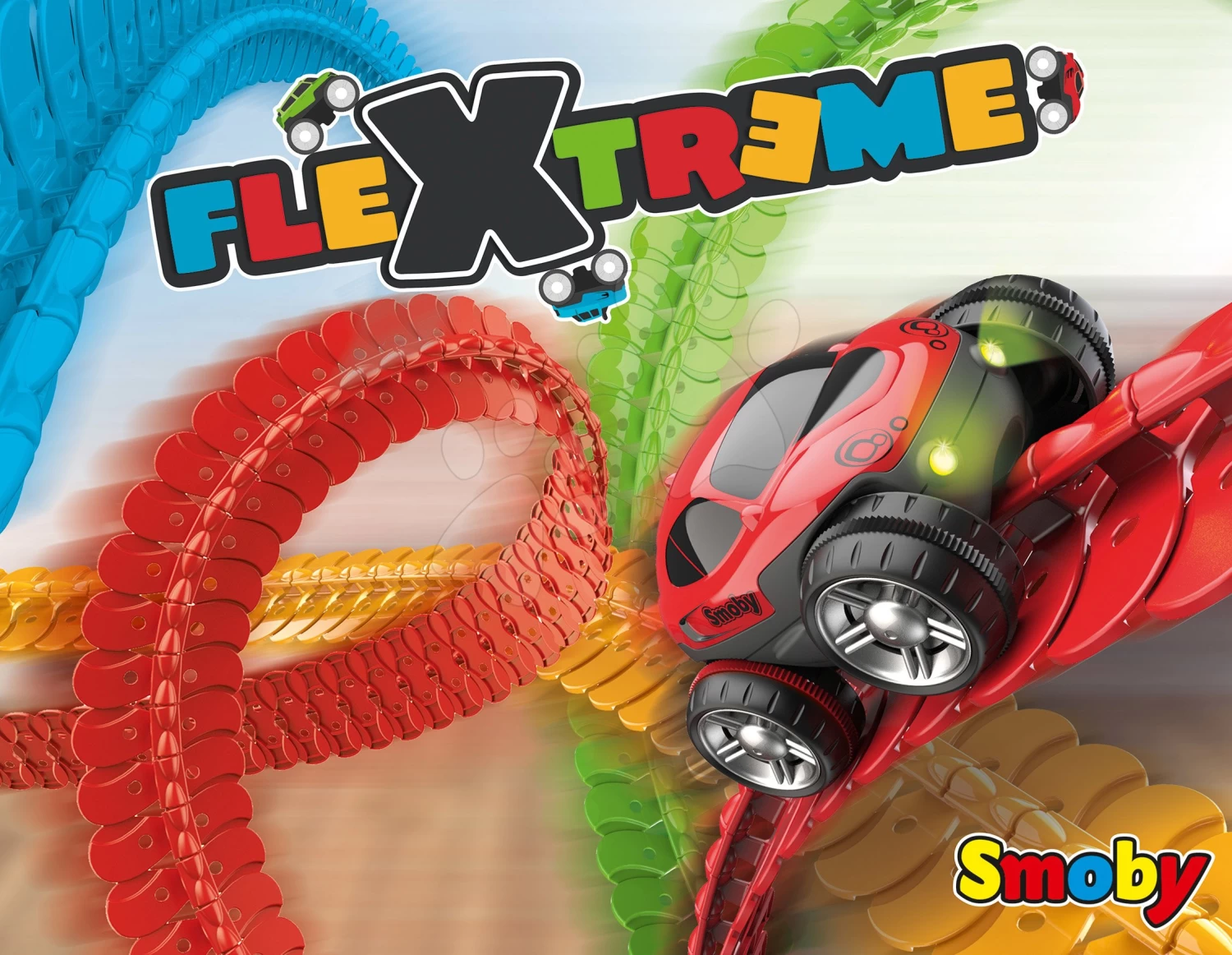 Set Autobahn Flexibel FleXtrem Discovery Set Smoby Mit Einer 612 Cm Verlängerter Strecke Und Zwei Elektroautos – Bild 13
