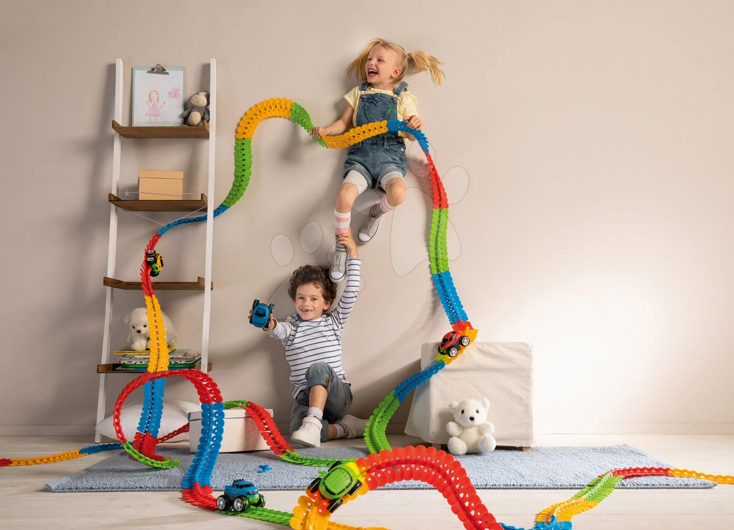 Set Autobahn, Flexibel FleXtrem Discovery Set Smoby Mit Einer Um 612 Cm Mit Verlängerter Strecke Und Einem Spielzeugauto – Bild 6