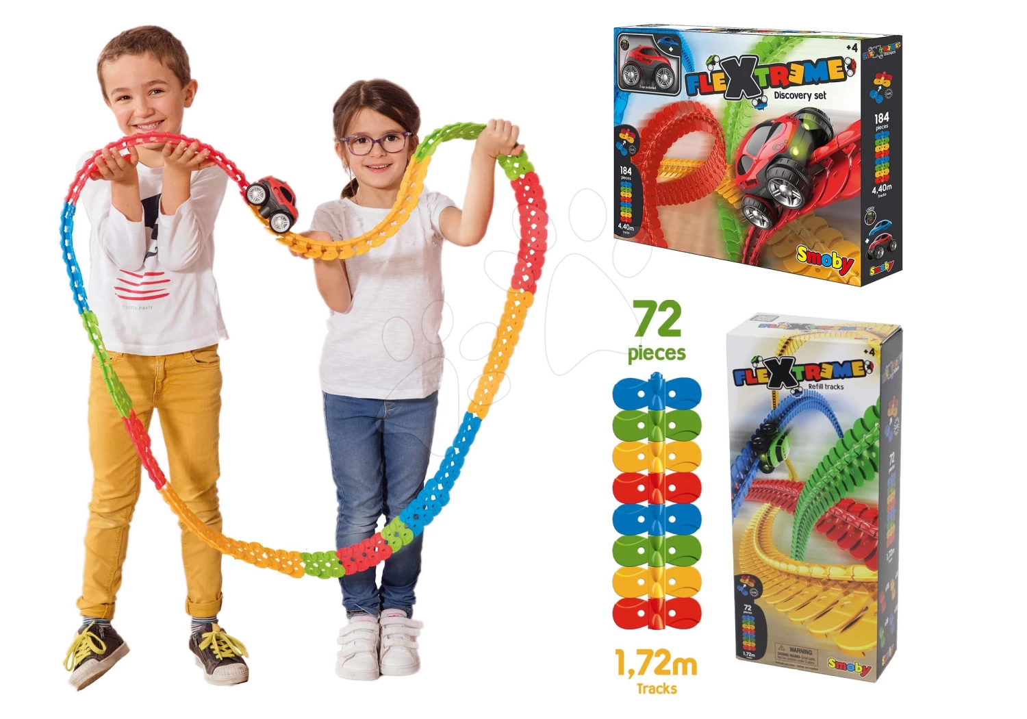 Set Autobahn, Flexibel FleXtrem Discovery Set Smoby Mit Einer Um 612 Cm Mit Verlängerter Strecke Und Einem Spielzeugauto
