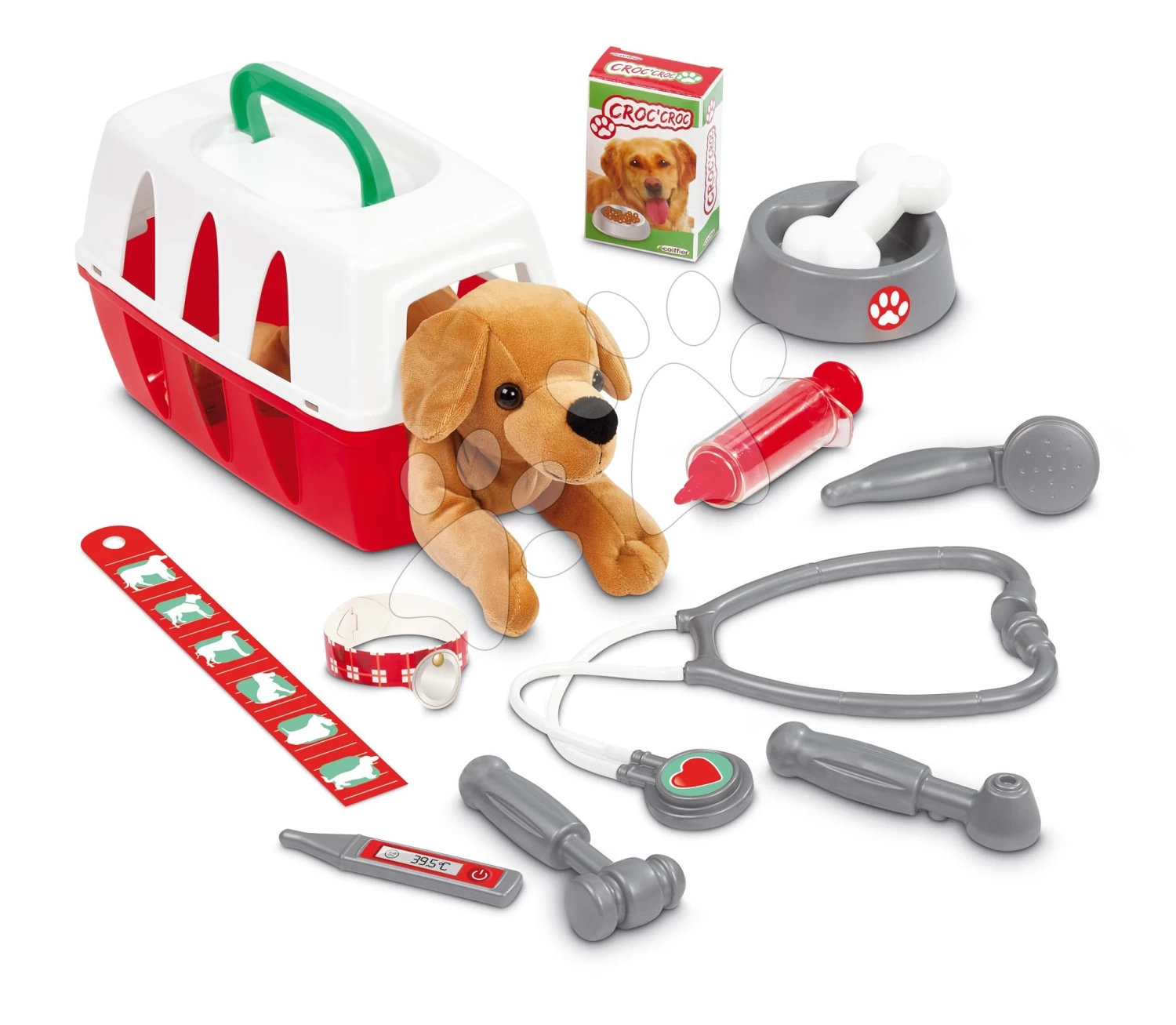 ECOIFFIER Tierklinik Mit Einem Plüschhund Veterinary Clinic Écoiffier Auf Einem Wagen Mit 14 Zubehörteilen Ab 18 Monaten ECO1919