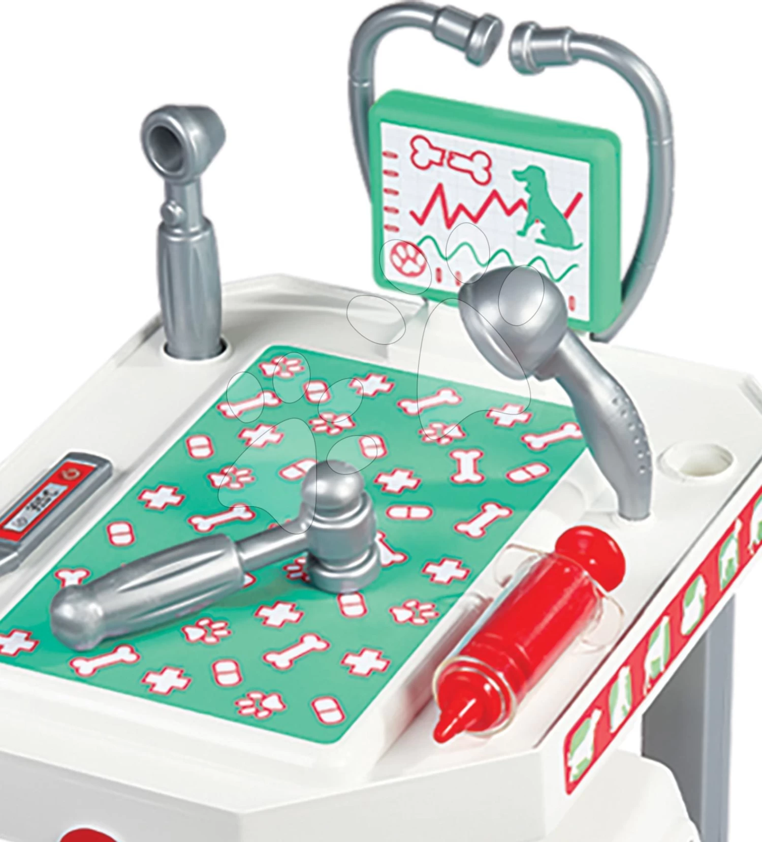 ECOIFFIER Tierklinik Mit Einem Plüschhund Veterinary Clinic Écoiffier Auf Einem Wagen Mit 14 Zubehörteilen Ab 18 Monaten ECO1919 – Bild 3