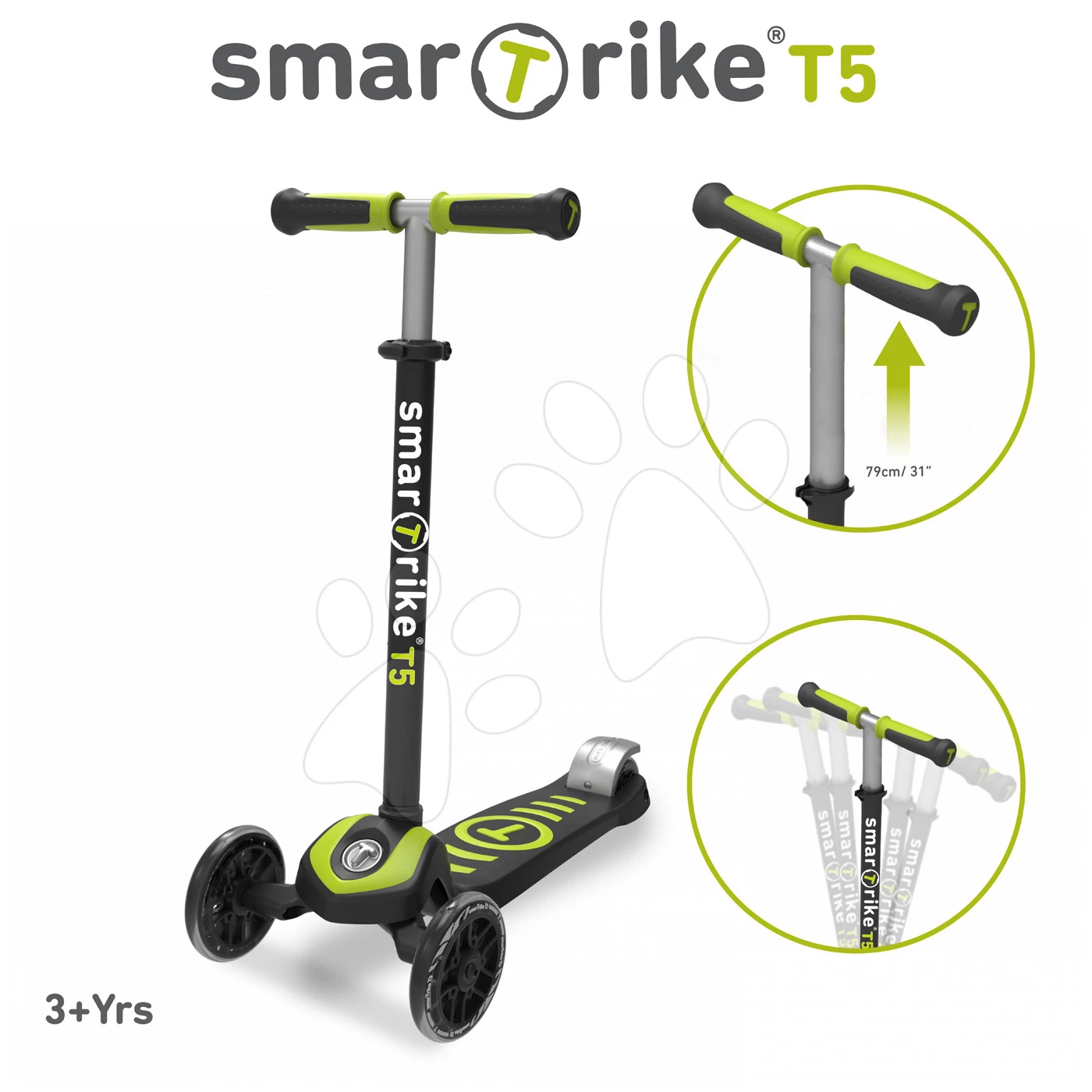 Roller T5 SmarTrike Mit T-Lock-System Und Verstellbarem Griff Belastung 50 Kg Blau