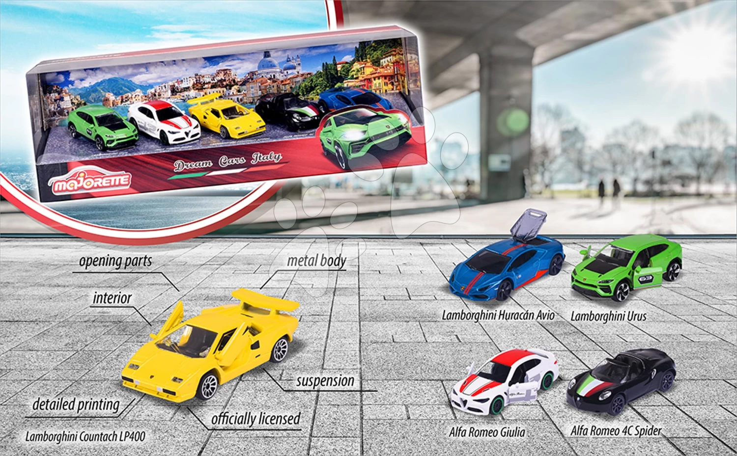 Spielzeugautos Dream Cars Italy Giftpack Majorette Metall, Länge 7,5 Cm In Geschenkbox MJ2053178 – Bild 6