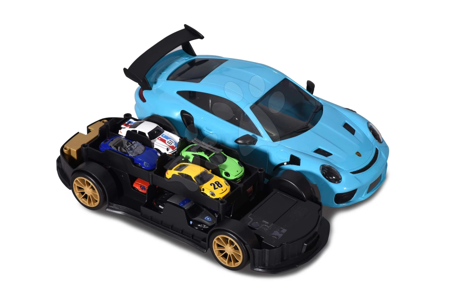 Spielzeugauto Porsche Mit Spielzeugautokiste 911 GT3 RS Carry Case Majorette Mit Dem Ton 35 Cm Länge 1 Mini Auto – Bild 3