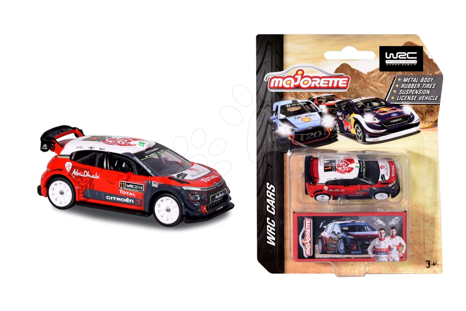 Spielzeugautos Rally WRC Cars Majorette Metall Mit Gummirädern Und Sammlerbox 7,5 Cm Länge 4 Verschiedene Typen
