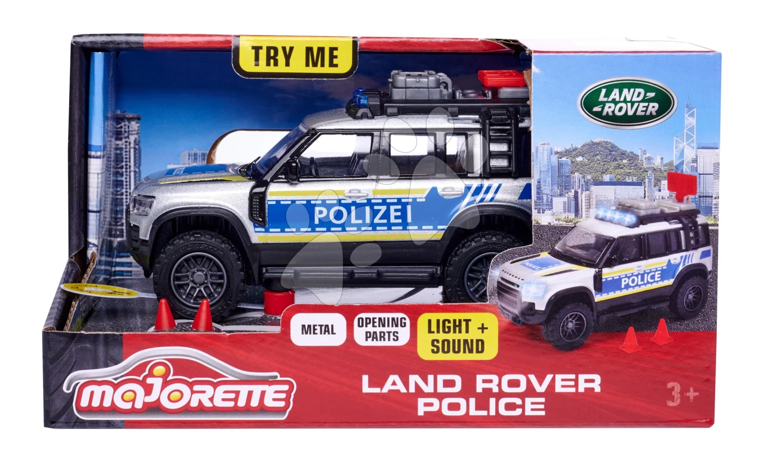 Polizeiauto Land Rover Police Majorette Mit Ton Und Licht Länge 12,5 Cm MJ3712000 – Bild 12