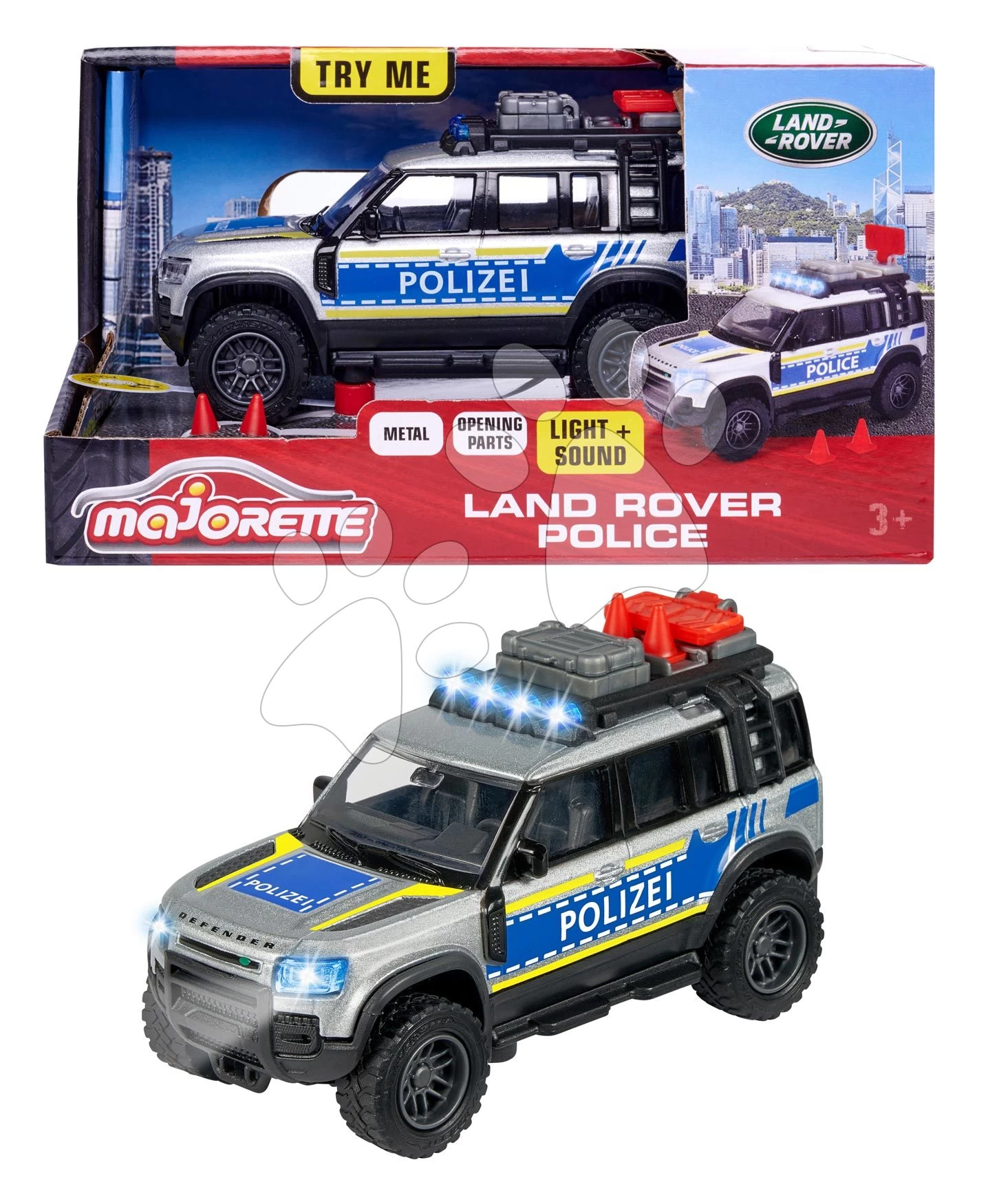Polizeiauto Land Rover Police Majorette Mit Ton Und Licht Länge 12,5 Cm MJ3712000 – Bild 13