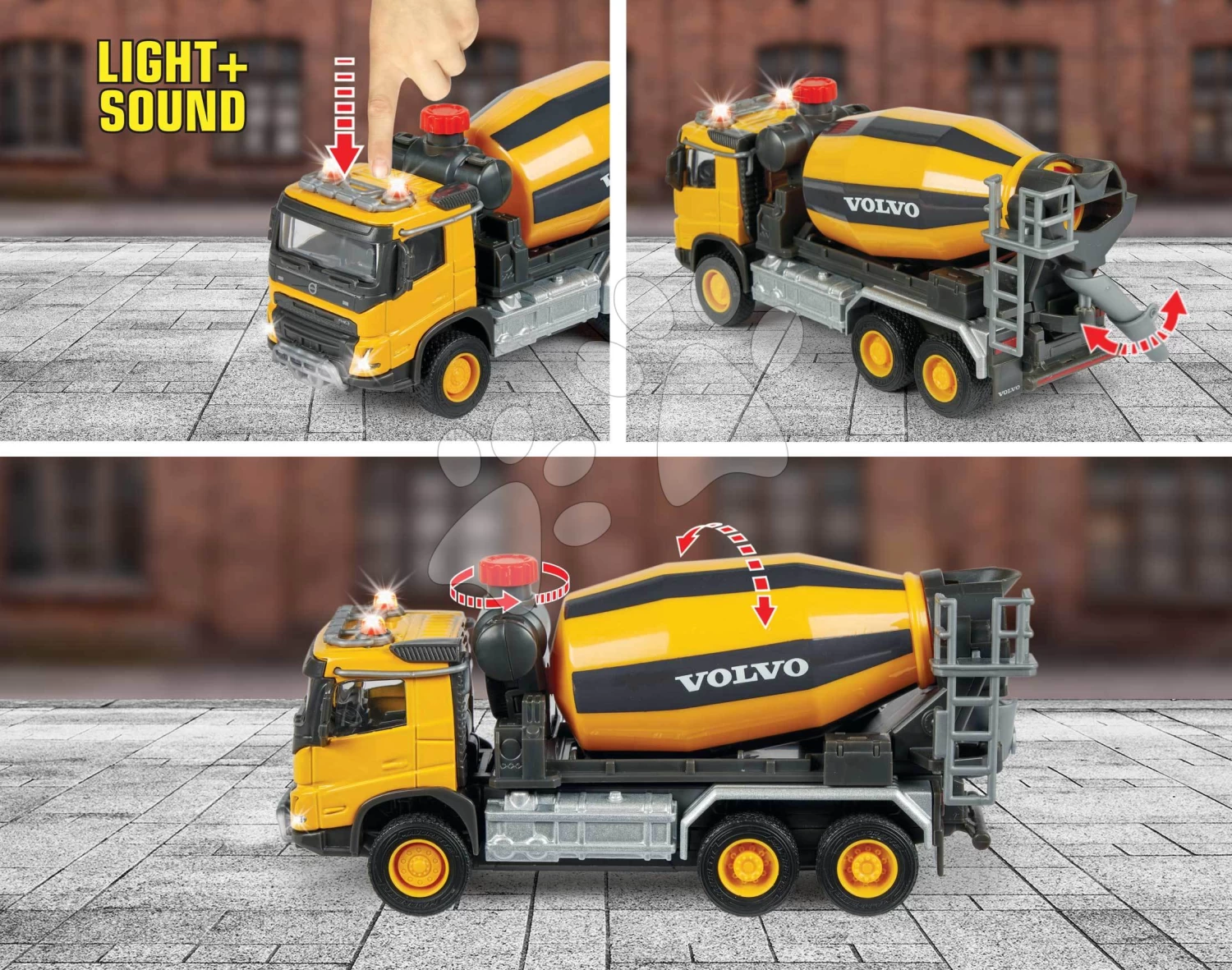 Spielzeug-Baumischer Volvo Truck Cement Mixer Majorette Mit Ton Und Licht, Länge 19 Cm MJ3723002 – Bild 3