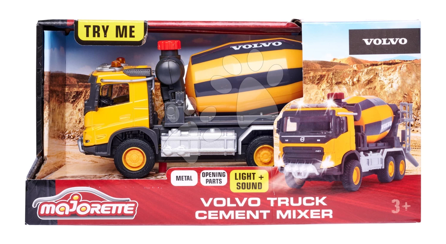 Spielzeug-Baumischer Volvo Truck Cement Mixer Majorette Mit Ton Und Licht, Länge 19 Cm MJ3723002 – Bild 8