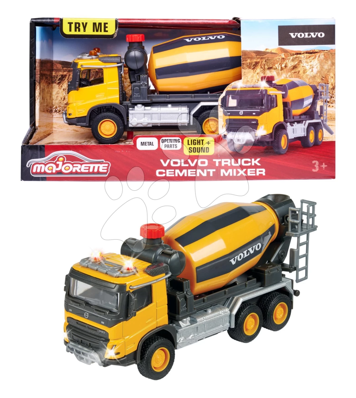 Spielzeug-Baumischer Volvo Truck Cement Mixer Majorette Mit Ton Und Licht, Länge 19 Cm MJ3723002 – Bild 9