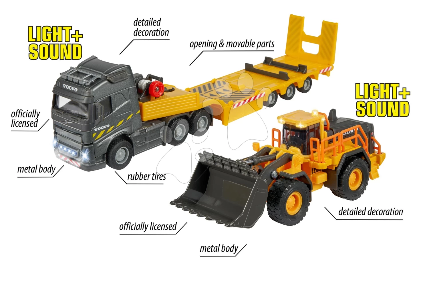 LKW Mit Lader Volvo Truck & Wheel Loader Majorette 35 Cm Lang Mit Ton Und Licht MJ3726000 â Bild 3
