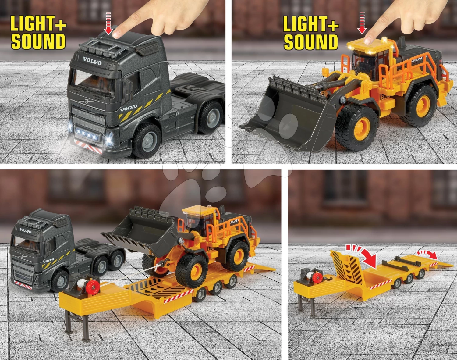 LKW Mit Lader Volvo Truck & Wheel Loader Majorette 35 Cm Lang Mit Ton Und Licht MJ3726000 â Bild 4