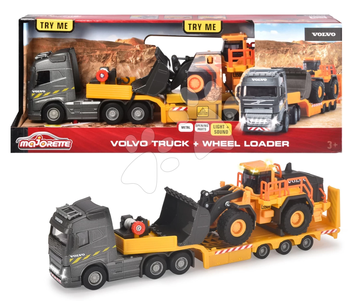 LKW Mit Lader Volvo Truck & Wheel Loader Majorette 35 Cm Lang Mit Ton Und Licht MJ3726000 â Bild 15