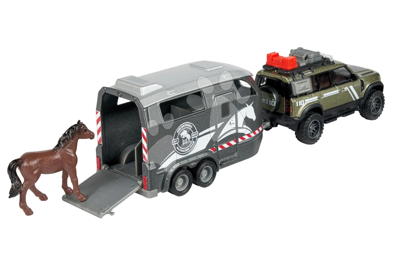 Geländewagen Mit Pferdeanhänger Land Rover Horse Carrier Majorette 25 Cm Lang Mit Ton Und Licht