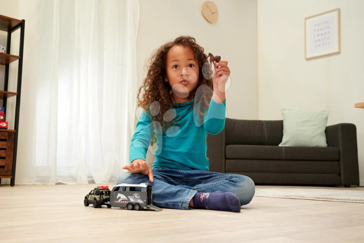 Geländewagen Mit Pferdeanhänger Land Rover Horse Carrier Majorette 25 Cm Lang Mit Ton Und Licht – Bild 10