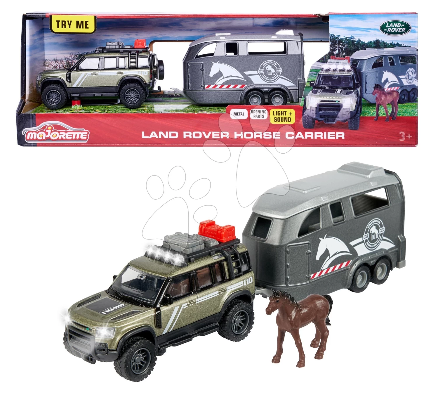 Geländewagen Mit Pferdeanhänger Land Rover Horse Carrier Majorette 25 Cm Lang Mit Ton Und Licht – Bild 12
