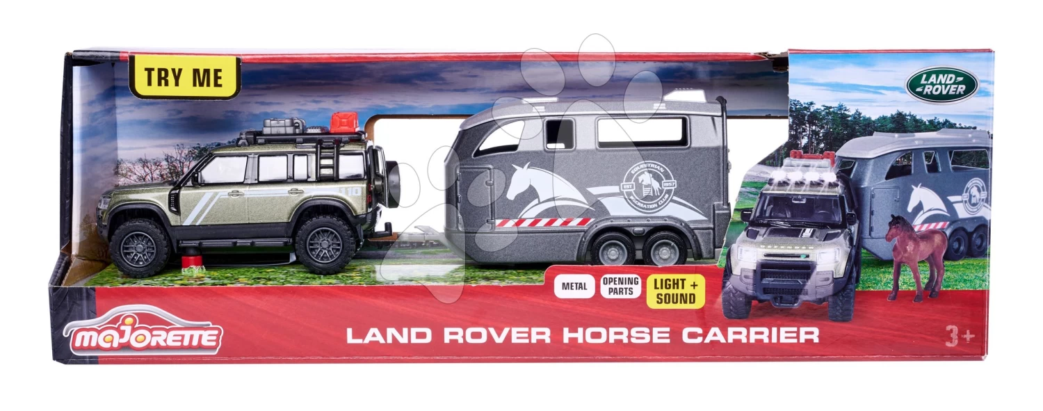 Geländewagen Mit Pferdeanhänger Land Rover Horse Carrier Majorette 25 Cm Lang Mit Ton Und Licht – Bild 13
