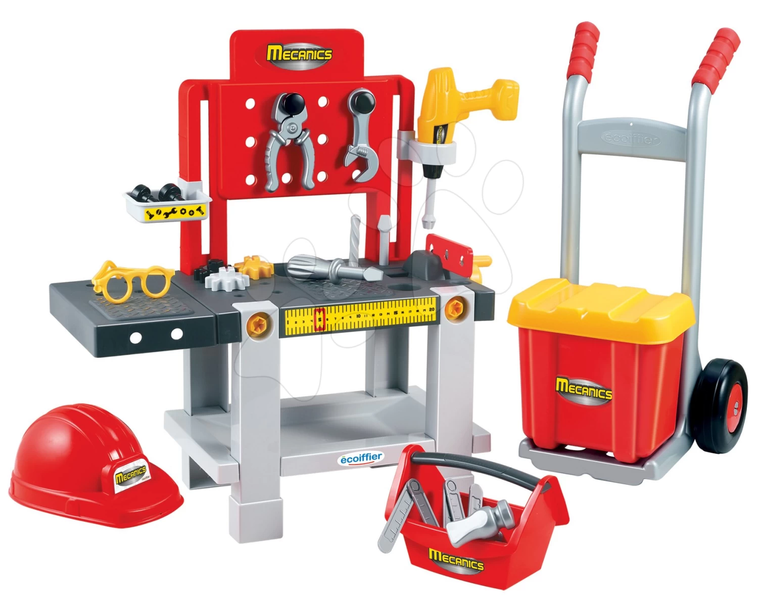 Set Medizinischer Wagen Smoby Mit Manometer Und Eine Werkstatt Mit Helm Und Wagen â Bild 5