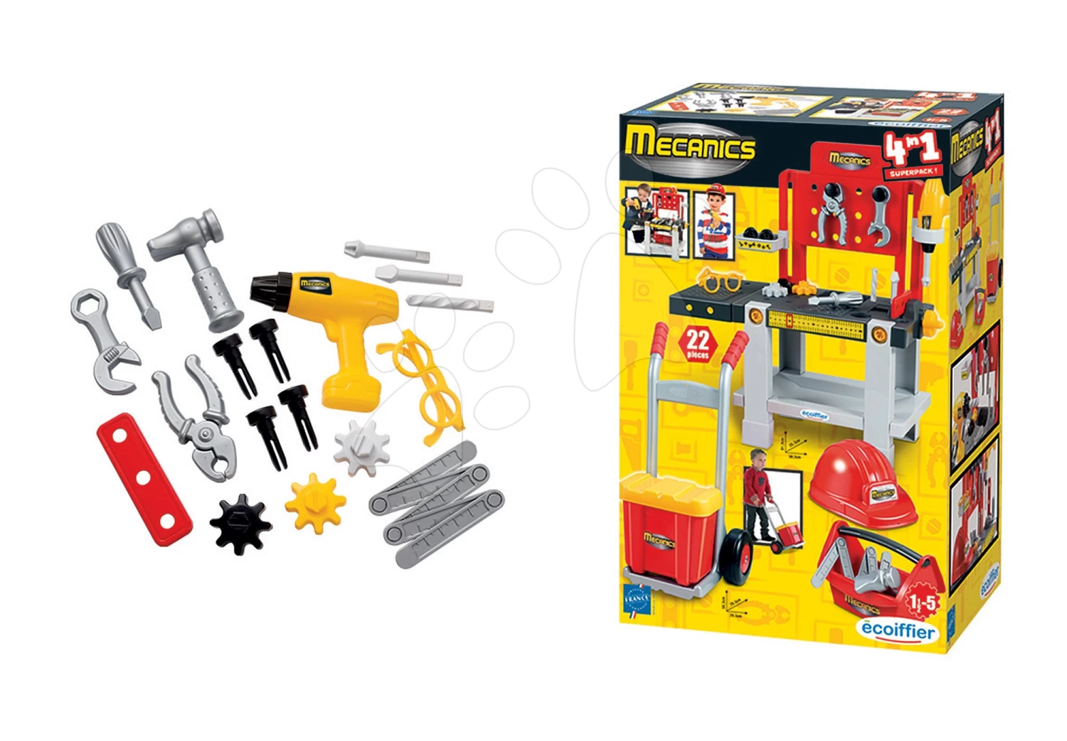 Set Medizinischer Wagen Smoby Mit Manometer Und Eine Werkstatt Mit Helm Und Wagen â Bild 9