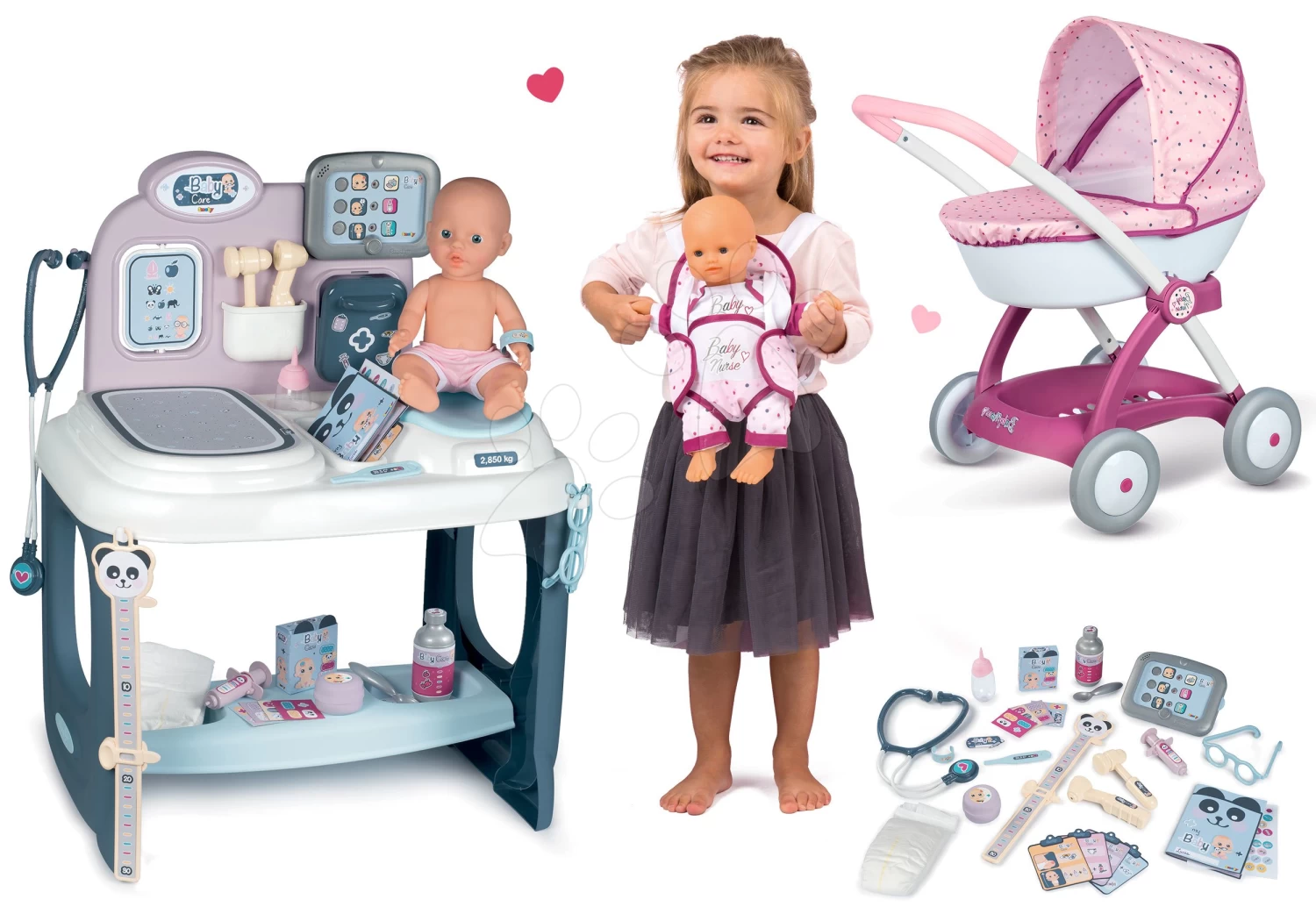 Set Arzttheke Baby Care Center Smoby Mit Kinderwagen Baby Nurse Und Ein Känguru – Bild 20