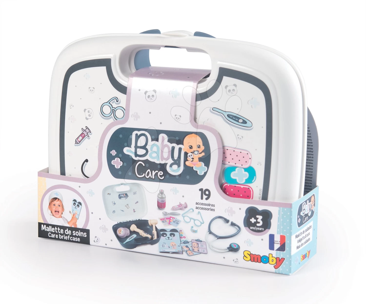 Medizinisches Köfferchen Für Eine Krankenschwester Baby Care Smoby Mit 19 Zubehörteilen Und Stickern – Bild 5