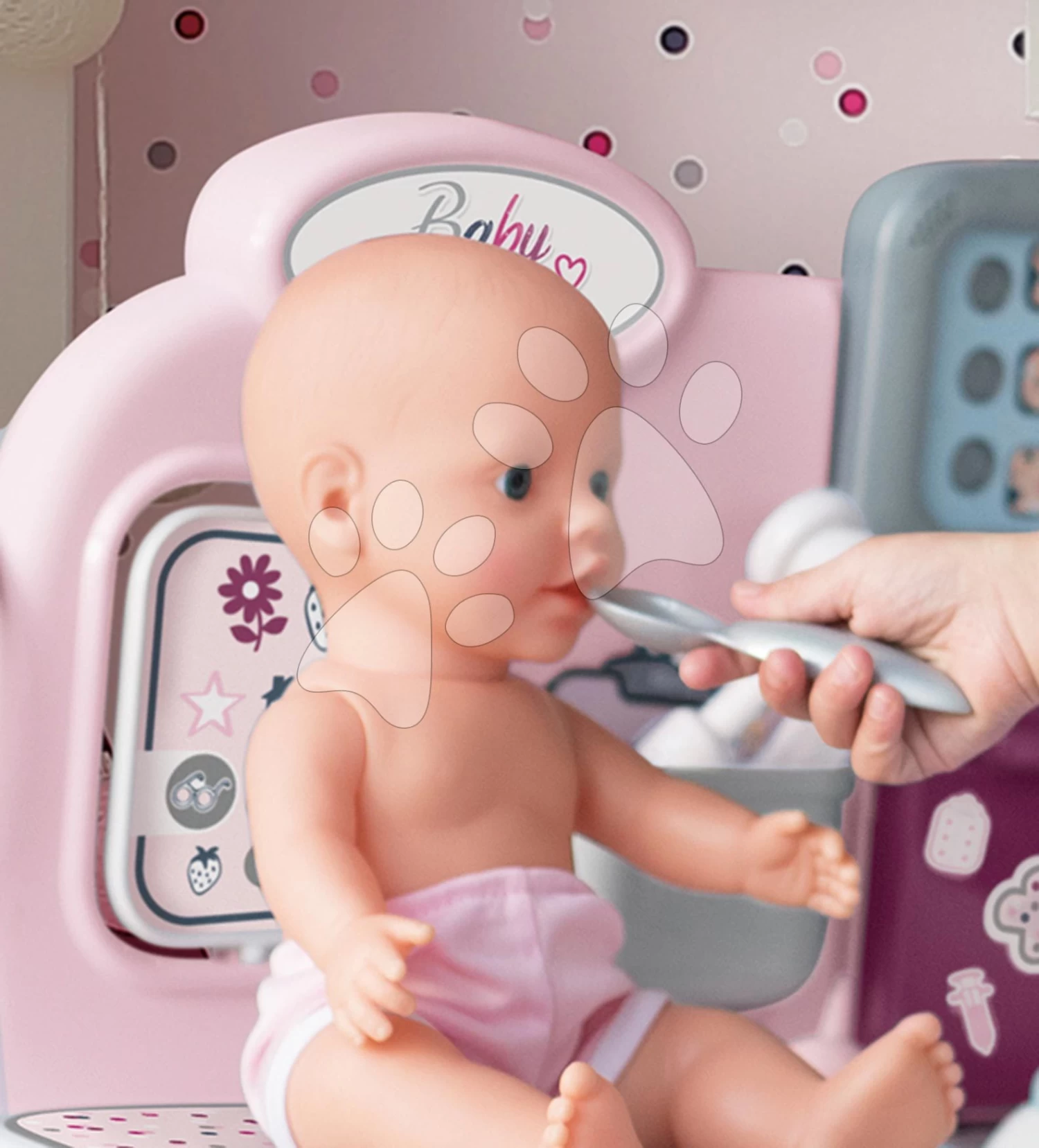 Arzt- Und Wickeltisch Violette Baby Care Center Smoby Mit Elektronischem Display Und 30 Cm Puppe Mit 25 Zubehörteilen 68 Cm Hoch – Bild 10