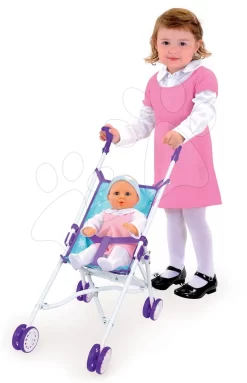 Set Kosmetiktisch Frozen Smoby Mit Stuhl Und Zusammenklappbarem Kinderwagen Für Frozen Puppe (58 Cm Griff)