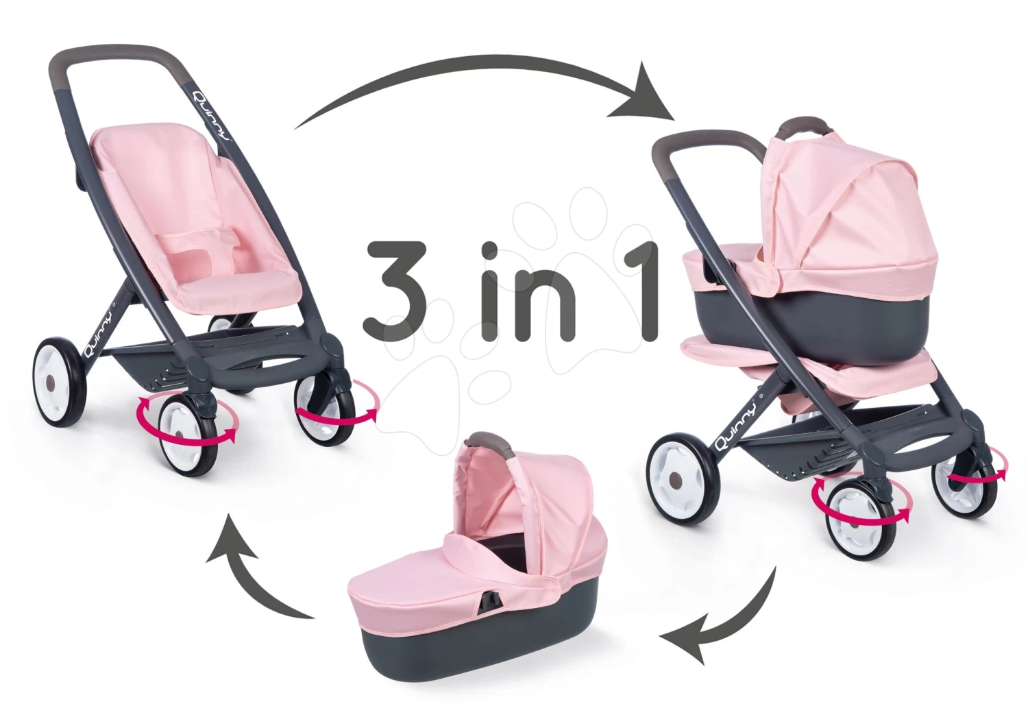 Set Arzttheke Baby Care Center Smoby Mit Kinderwagen, Dreierkombination Und Esszimmerstuhl Mit Schaukel Und Autositz Maxi Cosi â Bild 6