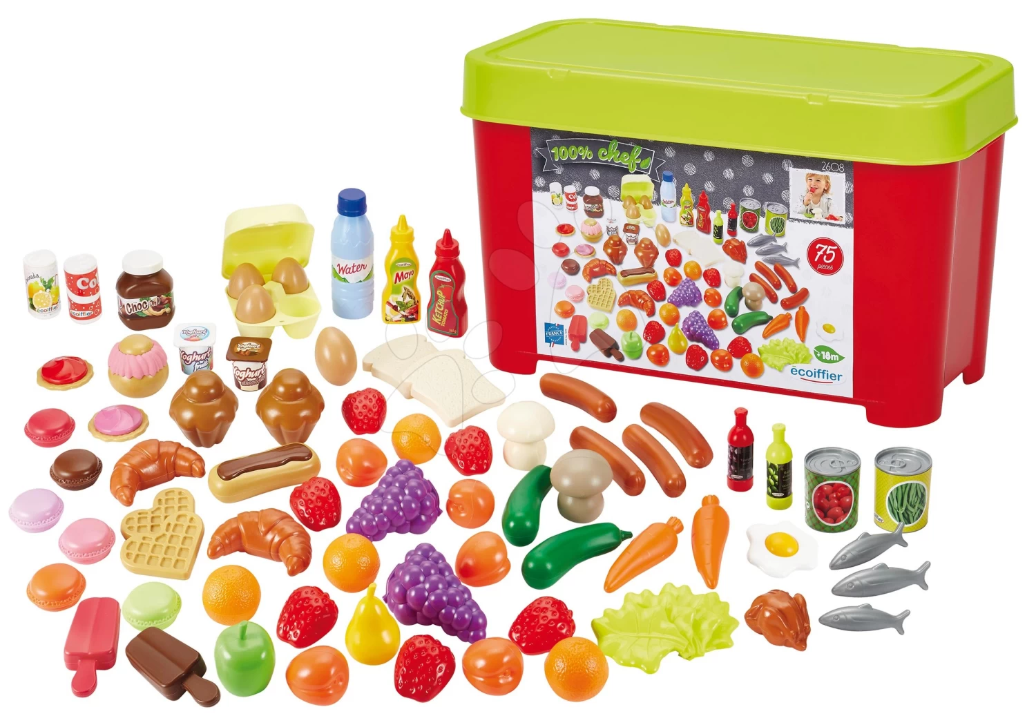 Set-Shop Obst-Gemüse Bio-Frischmarkt Smoby Mit 75 Lebensmitteln In Einer Dose – Bild 2