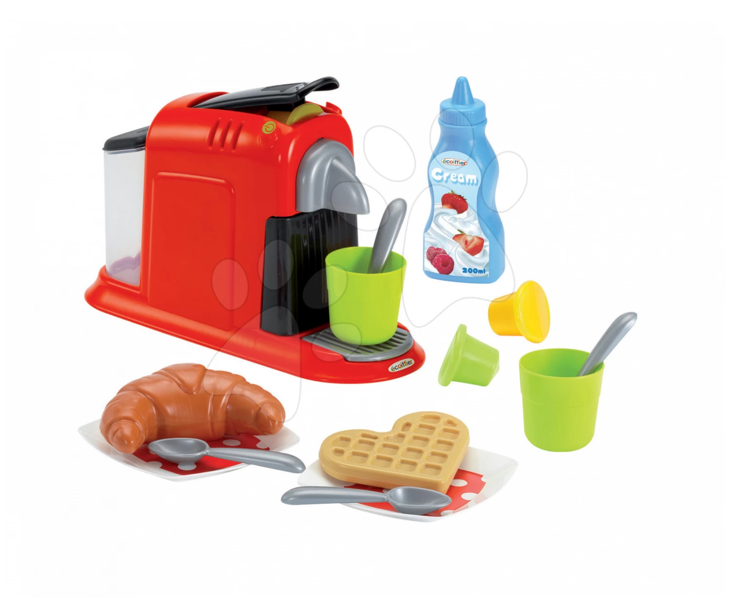 Rutscher-Set Scooter Pink Smoby Mit Gummirädern Und Waffeleisen Mit Mixer, Kaffeemaschine Und Waffeln Mit 28 Zubehörteilen Ab 18 Mon – Bild 7