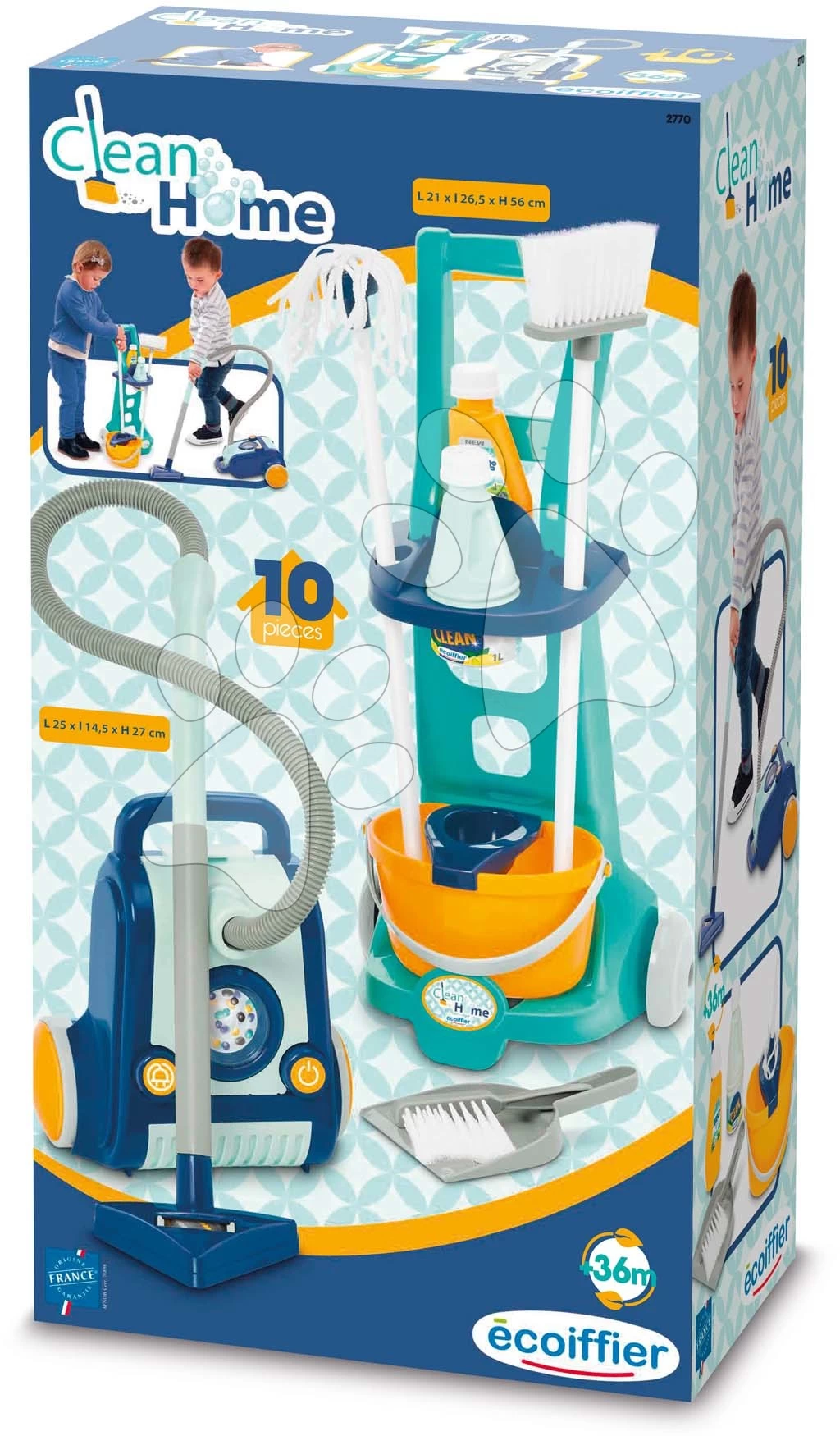 Reinigungswagen Und Staubsauger Cleaning Trolley&Vacuum Cleaner Clean Home Ecoiffier Mit 10 Zubehör Ab 18 Monaten ECO2770 – Bild 5