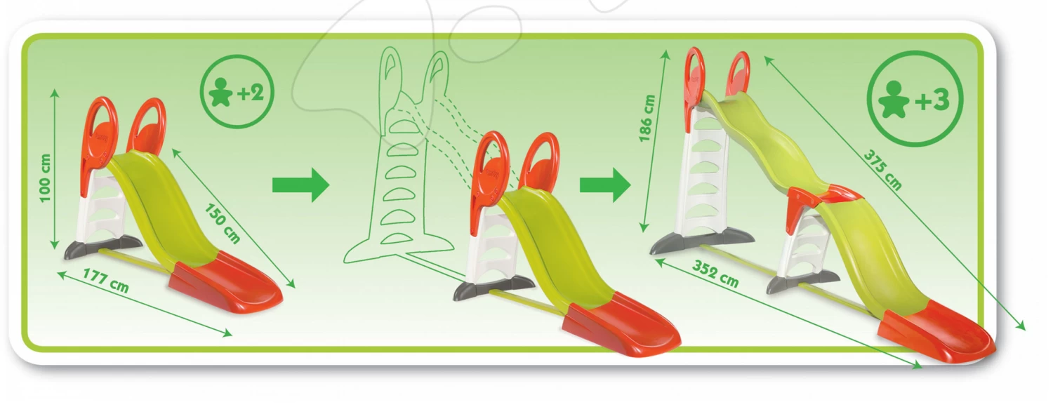 Rutschenset Toboggan Super Megagliss 2in1 Smoby Und Eine Graue Schaukel Auf Dem Boden Kater Mit Ohren â Bild 10