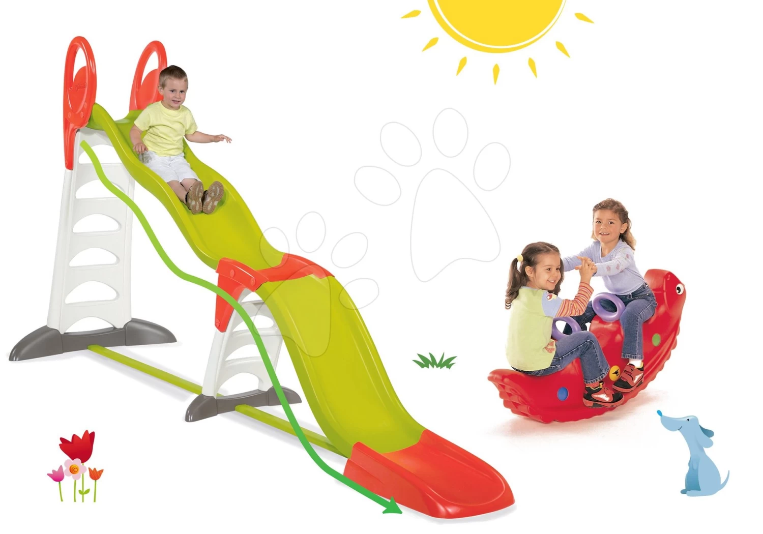 Set Rutsche Toboggan Super Megagliss 2v1 Smoby Und Eine Doppelseitige Dinosaurierschaukel Ab 24 Monaten â Bild 20